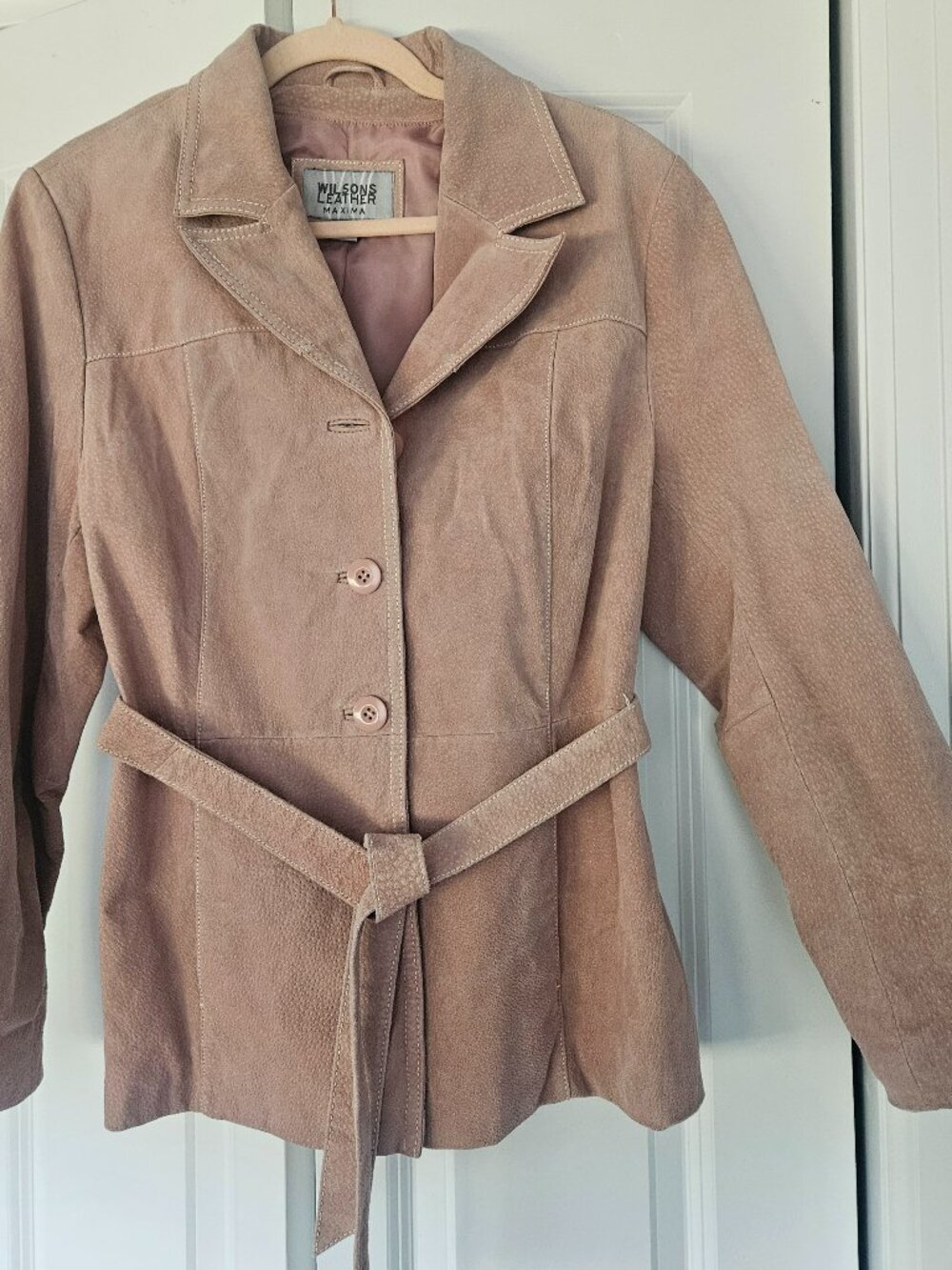 Vintage Wilson Genuine Suede Jacket, Pink, Size L